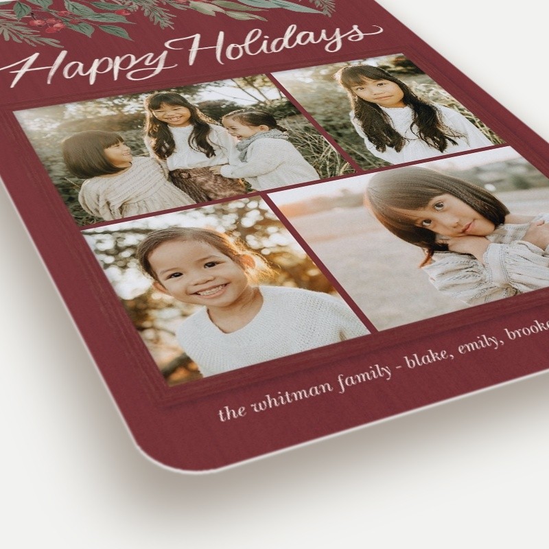 Painted Berry Script Holiday Card