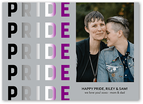 Asexual Flag 5x7 Gray  Pride Card