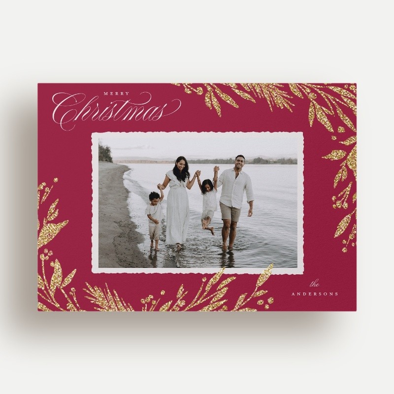 Shimmering Botanical Holiday Card