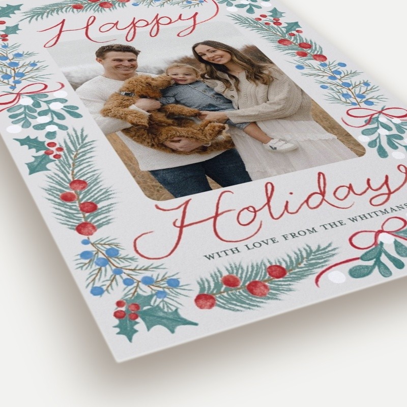 Holly Border Holiday Card
