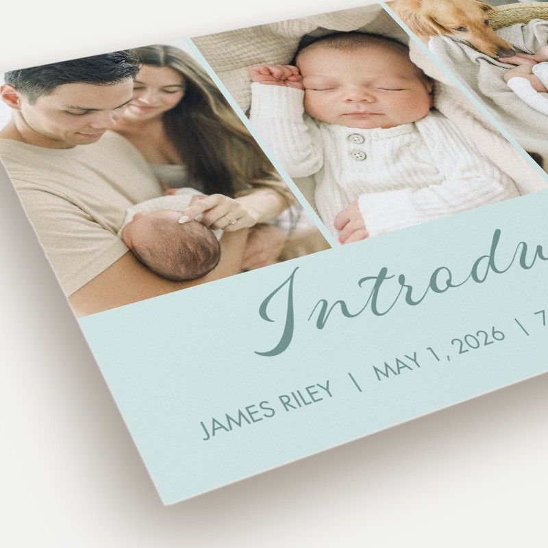 Softly Introducing Birth Announcement