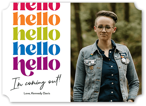 Retro Reveal 5x7 White  Pride Card