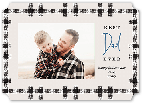 Best Dad Flannel 5x7 Gray  Father's Day Card