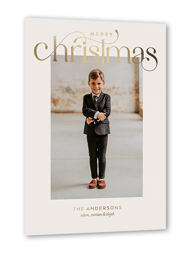 Luxurious Merry 5x7 Gray  Holiday Card