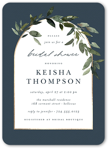 Blue Bridal Shower Invitations