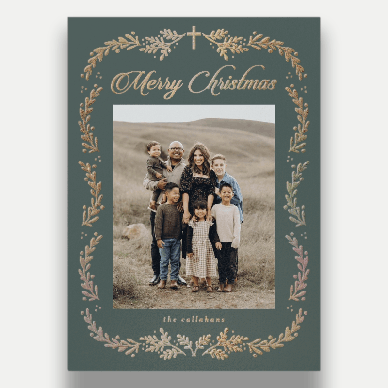 Faith Botanical Religious Christmas Card