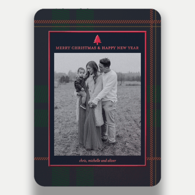 Plaid Elegant Holiday Card