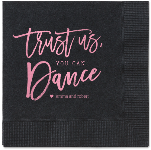 Black Foil Stamped Wedding Napkins