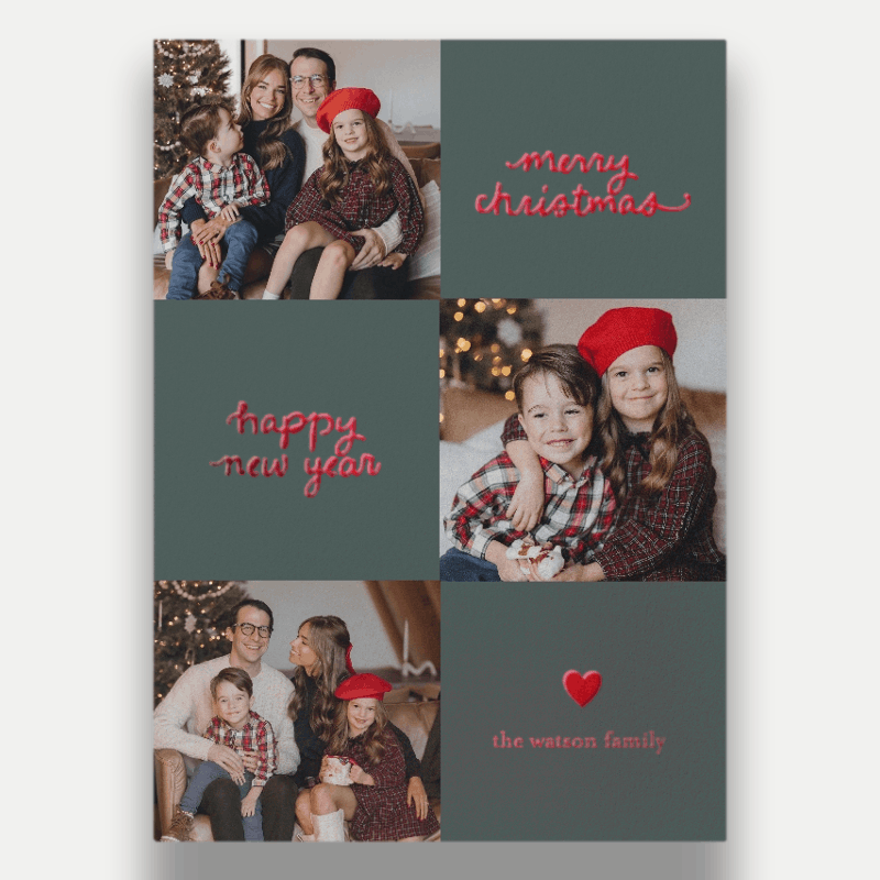 Checkered Collage Holiday Card