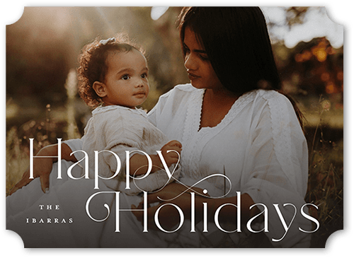 Simple Swoops 5x7 White  Holiday Card