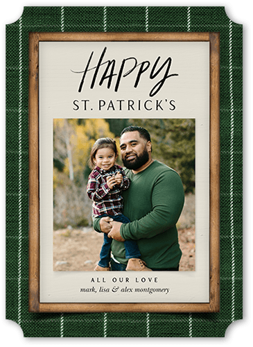 Rustic Tartan 5x7 Green  St. Patrick's Day Card
