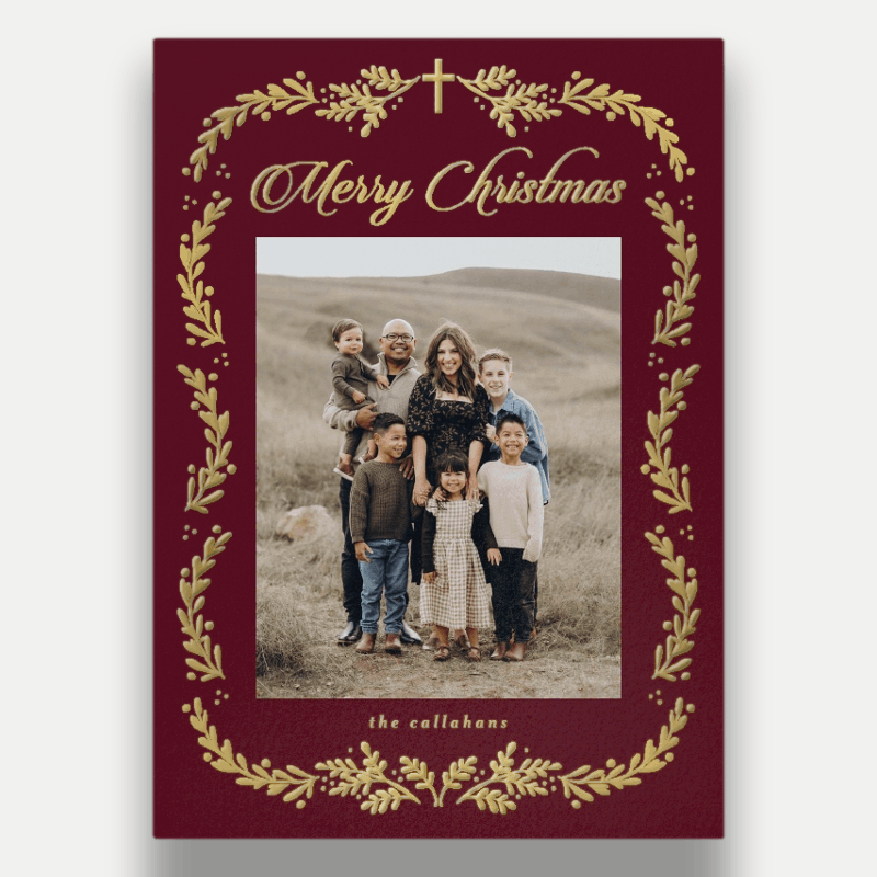 Faith Botanical Religious Christmas Card