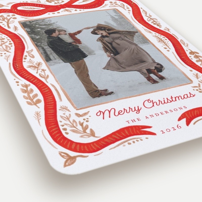 Vintage Bow Holiday Card