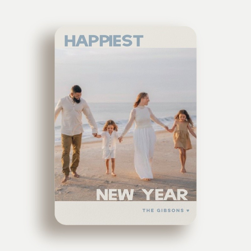Bold Block New Year's Card