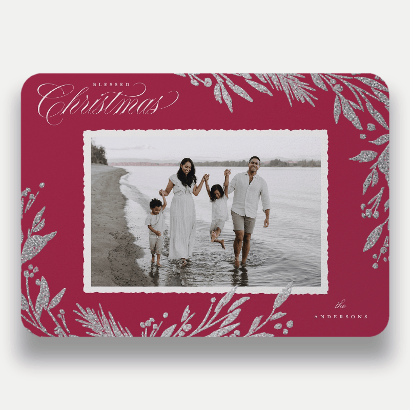 Shimmering Botanical Holiday Card