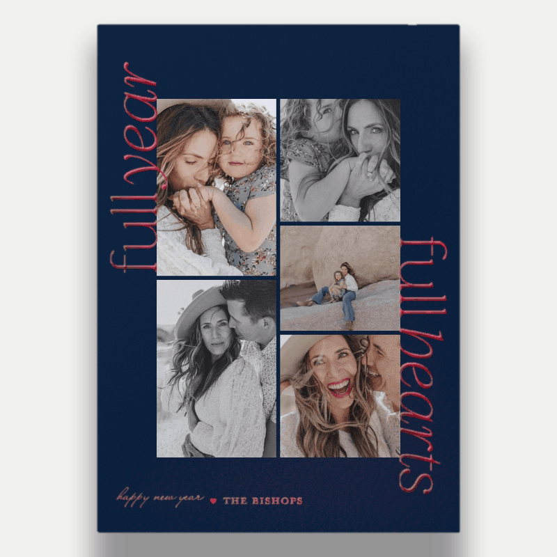 Vertical Script New Year's Card