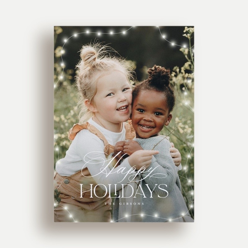String Light Frame Holiday Card