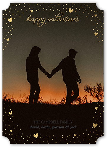 Heart Edge 5x7 White  Valentine's Day Card