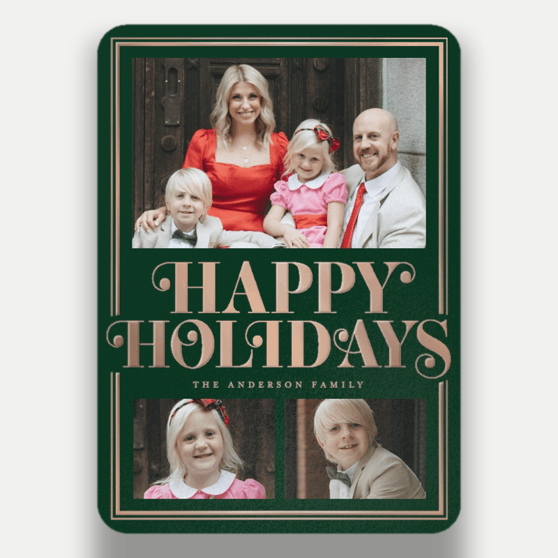 Curly Serif Border Holiday Card