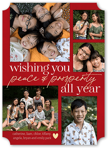 Prosperous Year 5x7 Red  Lunar New Year Card