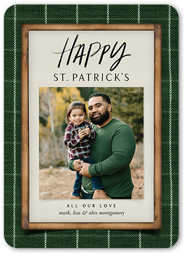 Rustic Tartan 5x7 Green  St. Patrick's Day Card