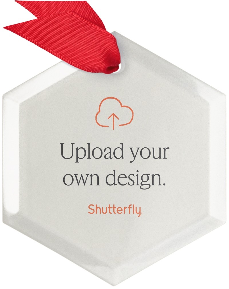 Upload Your Own Design Hexagon Frosted Glass Ornament Upload Your Own Design Hexagon 3x3 Multicolor Frosted Glass Ornament