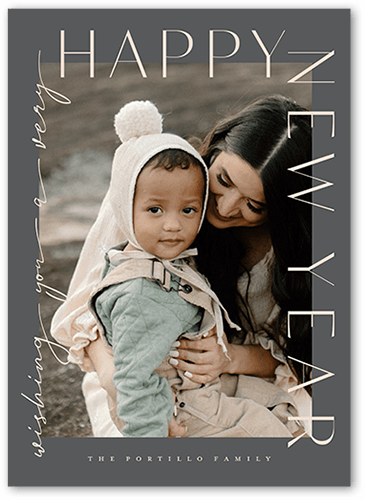 Soft Type 5x7 Gray  Holiday Card