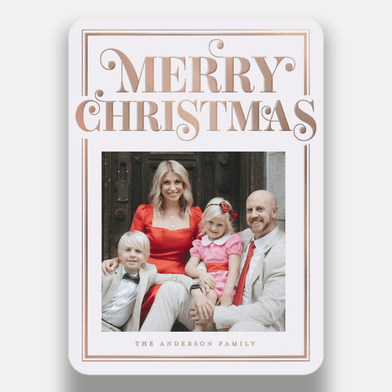 Curly Serif Border Holiday Card