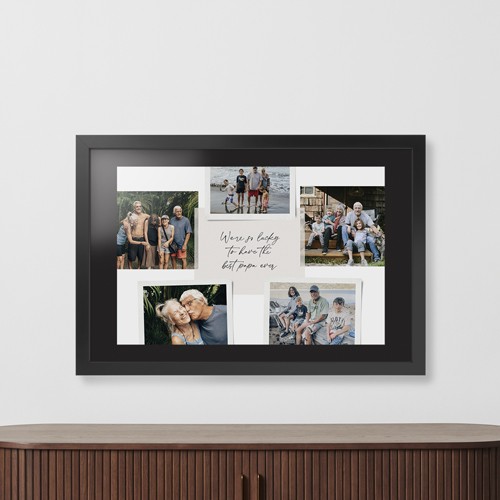 Handwritten Note Collage 20x30 White  Framed Print