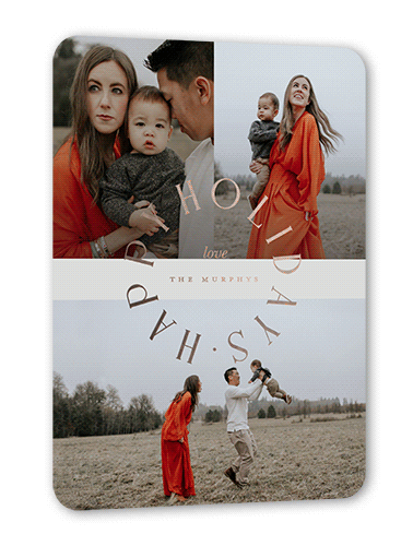 Type Wreath 5x7 Gray  Holiday Card