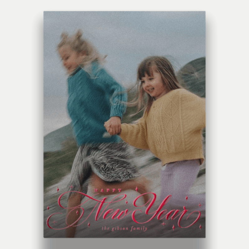 Sparkling Script New Year's Card