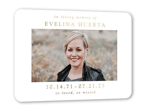 Refined Radiance 5x7 White  Memorial Card