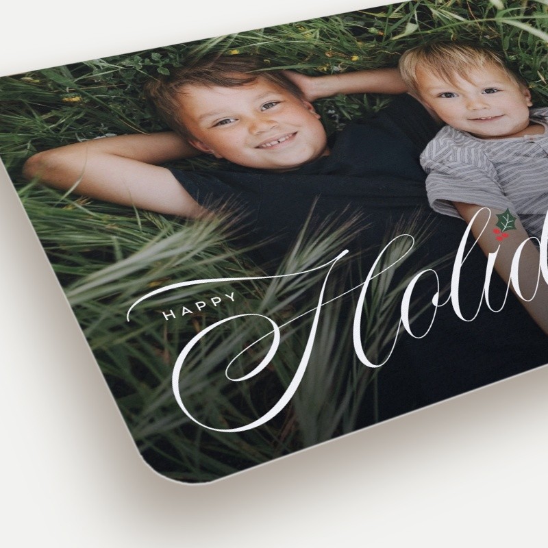 Holly Sprig Holiday Card
