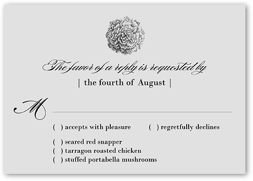 Grey Wedding RSVP Card