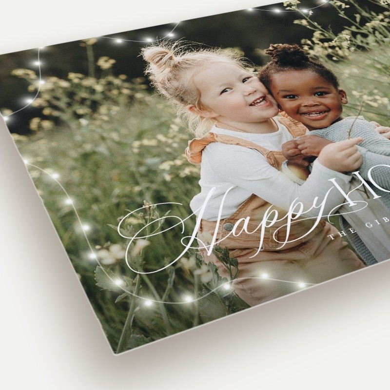 String Light Frame Holiday Card