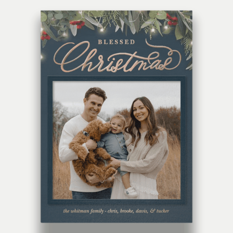 Farmhouse Greenery Holiday Card