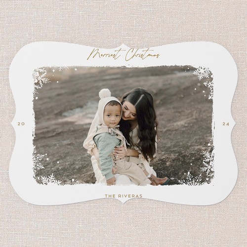 Snowdrift Celebration 5x7 White  Holiday Card