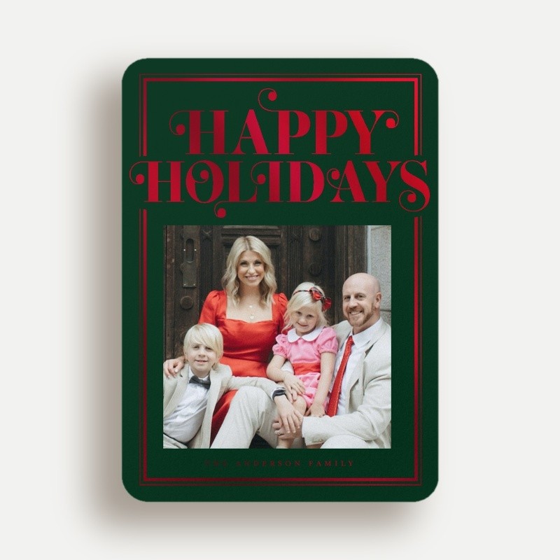 Curly Serif Border Holiday Card