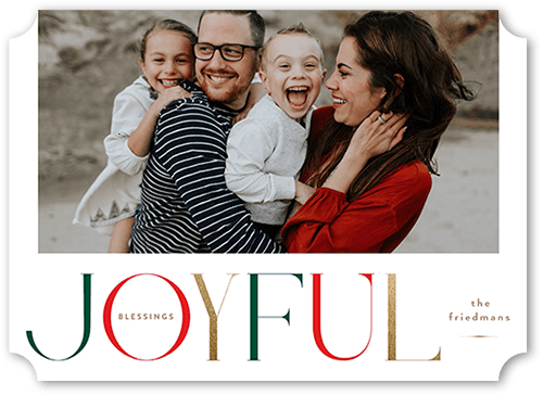 Vintage Serif 5x7 White  Holiday Card