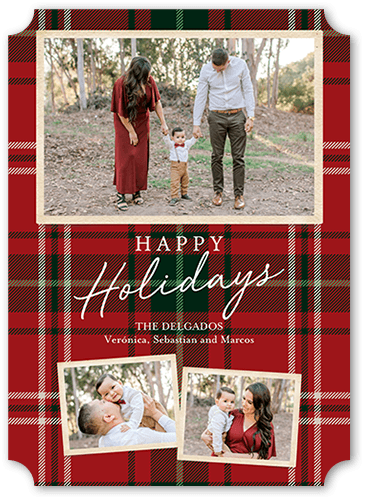 Tartan Wrapped 5x7 Red  Holiday Card