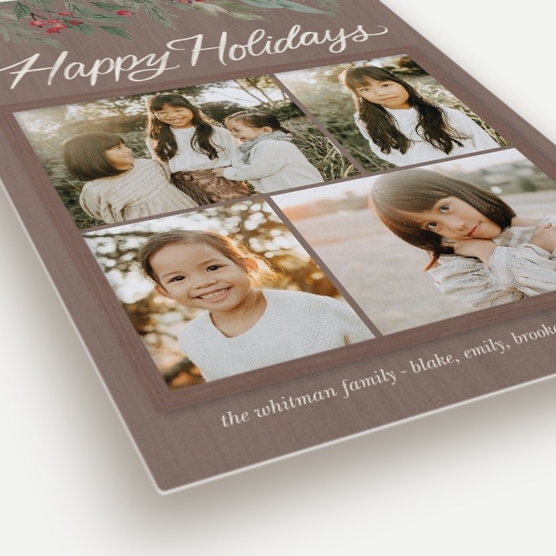 Painted Berry Script Holiday Card