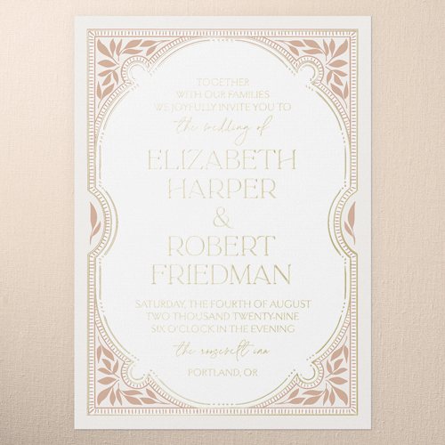 Pink And Gold Wedding Invitations