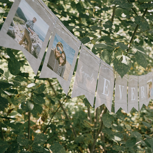 Marble Celebration 5x7 Yellow  Bunting Banner