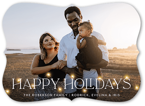 Sporadic Lights 5x7 White  Holiday Card