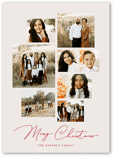 Center Lattice 5x7 Beige  Holiday Card