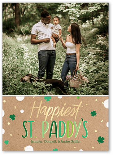 Cute Confetti 5x7 Beige  St. Patrick's Day Card