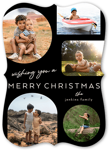 Unique Frames 5x7 Black  Holiday Card