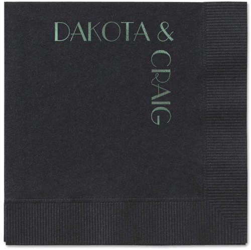 Black Foil Stamped Wedding Napkins