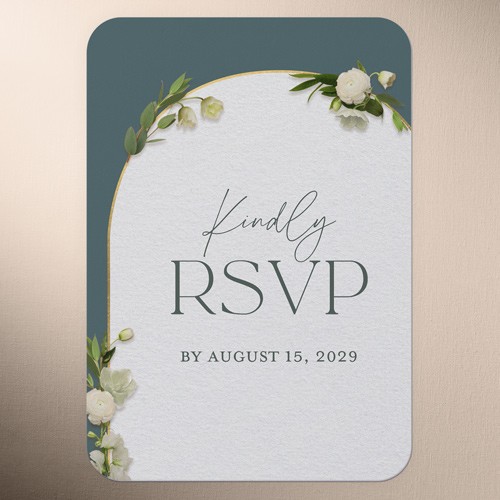 Wedding RSVP Cards: Mini Frame 3.5x5 Flat Blue Signature Smooth Cardstock Square Shutterfly
