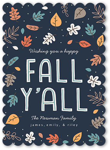 Happy Fall Yall 5x7 Blue  Thanksgiving Card